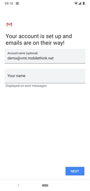Give your account a name and enter your name. Select NEXT