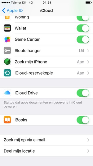 Selecteer iCloud-reservekopie