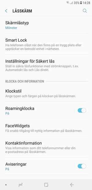 Din telefon är nu säkrad med ett skärmlås