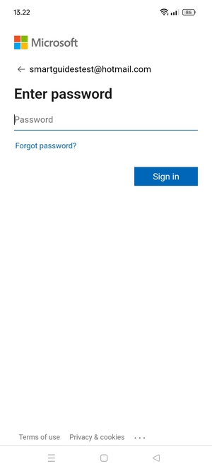 Enter your password and select Sign in