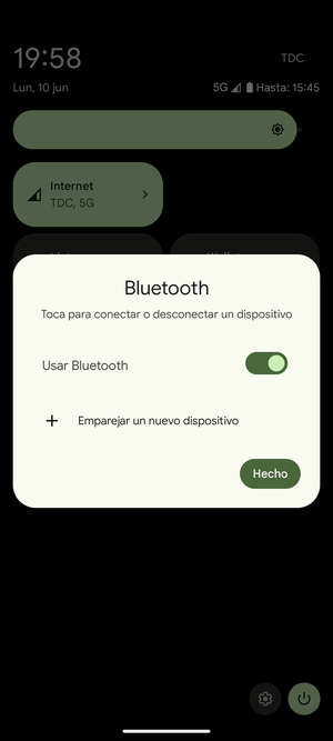 Desactive Usar Bluetooth