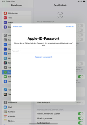 Geben Sie Ihre Apple-ID-Passwort ein und wählen Sie Anmelden