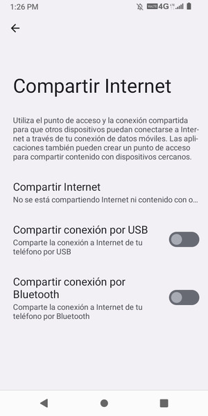 Seleccione Compartir Internet