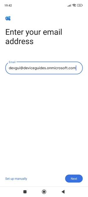 Enter your Email address and select Set up manually