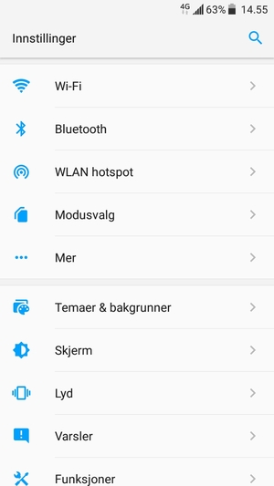 Velg WLAN hotspot