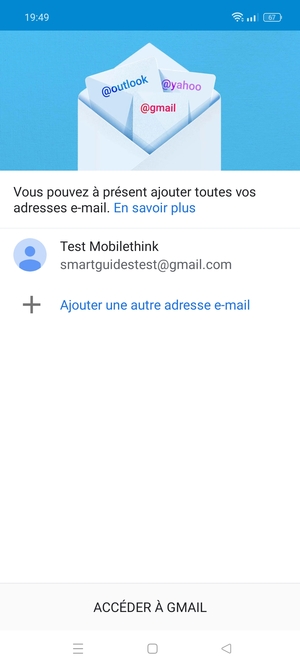 Sélectionnez ACCÉDER À GMAIL