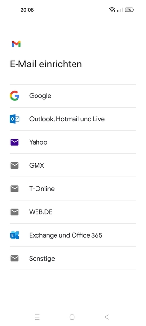 Wählen Sie Exchange und Office 365