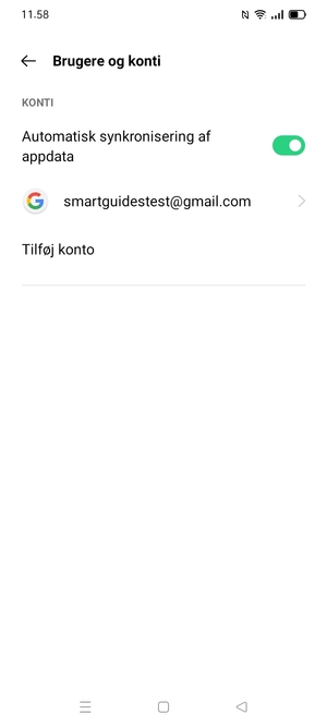 Vælg din Google konto