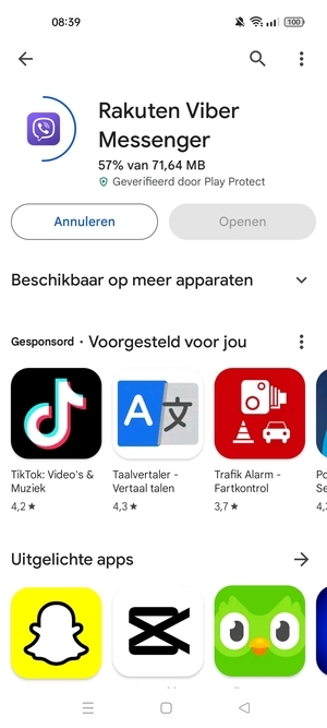 Wacht tot het installatieproces beëindigd is