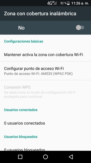 Seleccione Configurar punto de acceso Wi-Fi