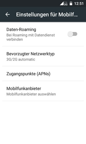 Wählen Sie Bevorzugter Netzwerktyp