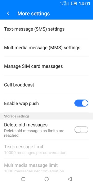 Select Text-message (SMS) settings