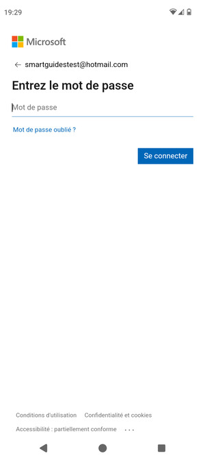 Saisissez votre mot de passe et sélectionnez Se connecter