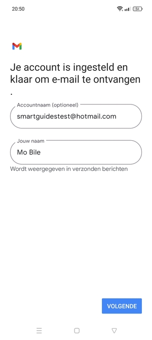 Geef uw account een naam en voer uw naam in. Selecteer VOLGENDE