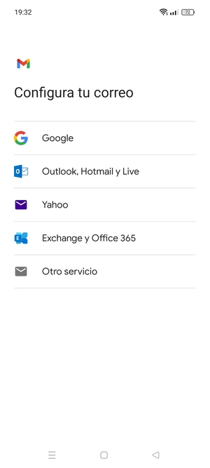 Seleccione Outlook, Hotmail y Live