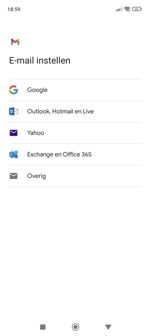 Selecteer Exchange en Office 365