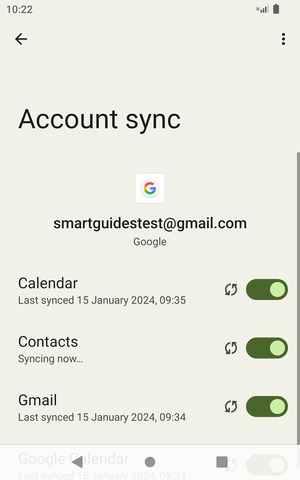 Your contacts from Google will now be synced to your tablet