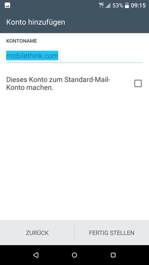 Geben Sie Ihrem Konto einen Namen und wählen Sie FERTIG STELLEN