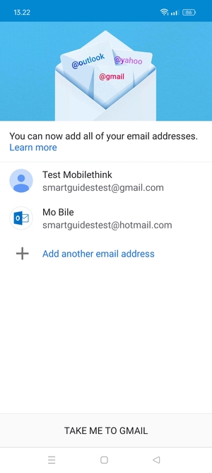 Select TAKE ME TO GMAIL