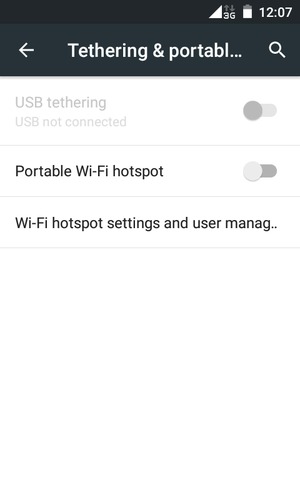 Select Wi-Fi hotspot settings and user manag..