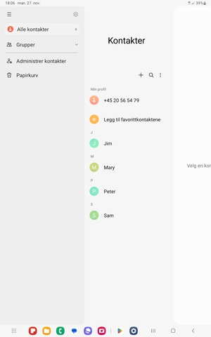 Velg Administrer kontakter