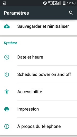 Faites défiler et sélectionnez À propos du téléphone