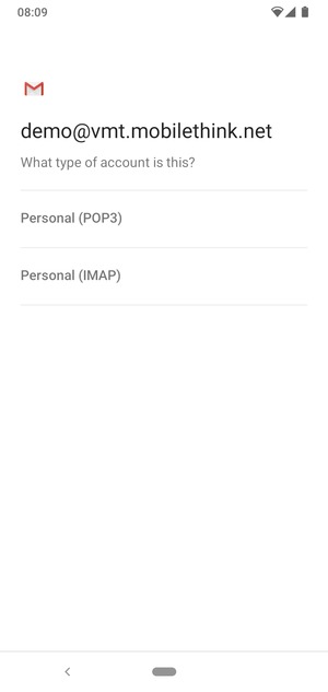 Select Personal (POP3) or Personal (IMAP)