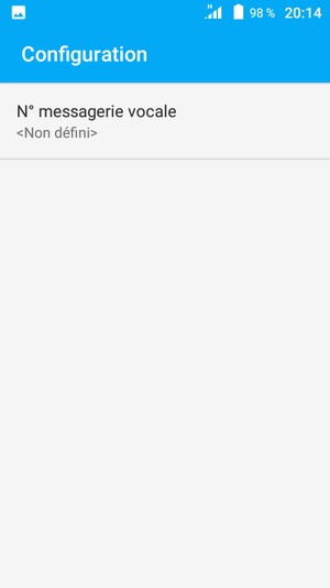 Sélectionnez N° messagerie vocale