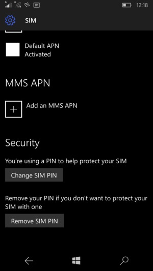 Scroll to and select Change SIM PIN