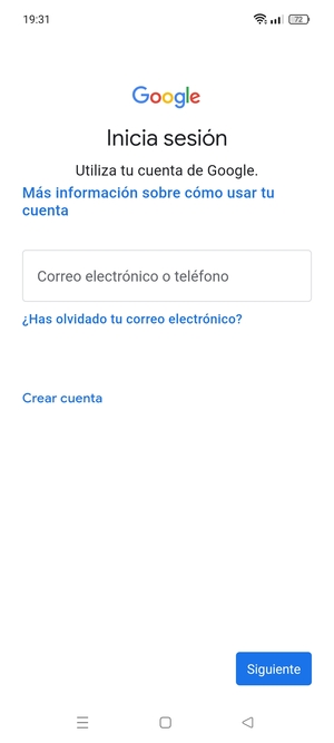 Introduzca su dirección de Gmail y seleccione Siguente