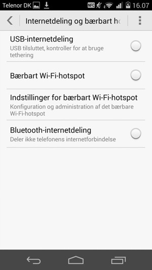 Vælg Indstillinger for bærbart Wi-Fi-hotspot