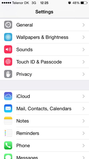 Scroll down and select Touch ID & Passcode