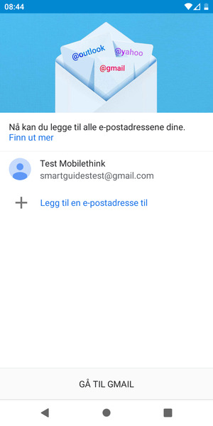 Velg GÅ TIL GMAIL