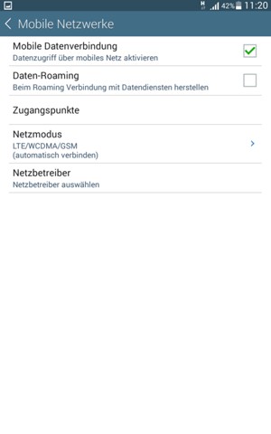 Wählen Sie Netzmodus