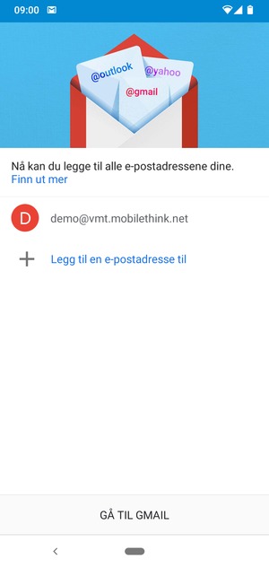 Velg GÅ TIL GMAIL