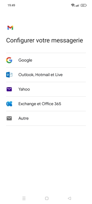 Sélectionnez Outlook, Hotmail et Live