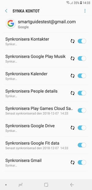 Dina kontakter från Google kommer nu att synkroniseras med din Galaxy