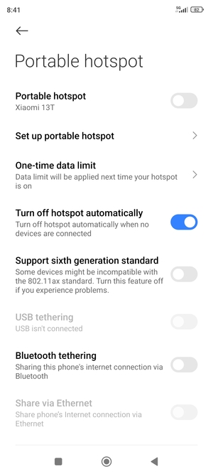 Select Set up portable hotspot