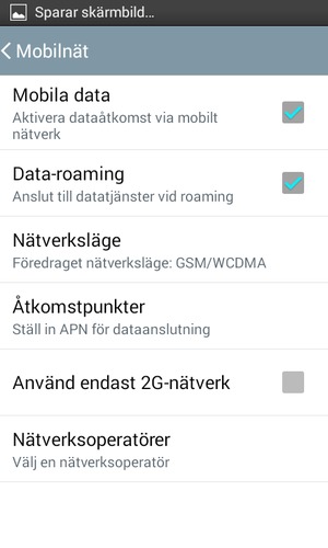 Slå på eller stäng av Data-roaming