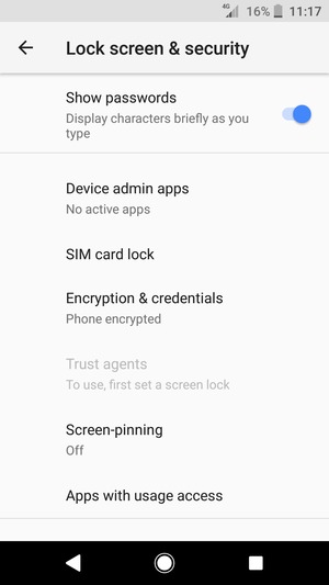 To change the PIN for the SIM card, return to the Lock screen & security menu and scroll to and select SIM card lock