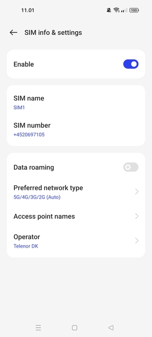 Select Access point names