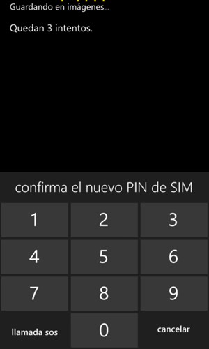 Confirme el nuevo PIN de SIM