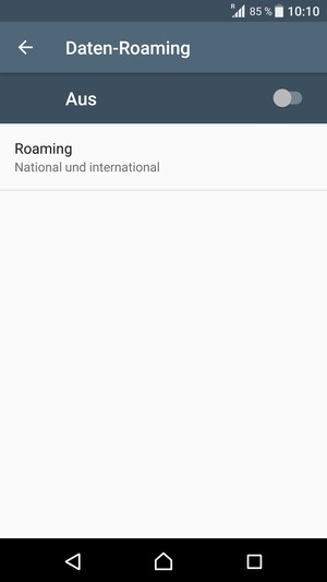 Schalten Sie Data roaming an oder aus
