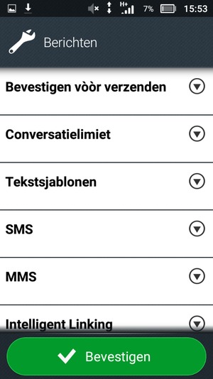 Selecteer SMS