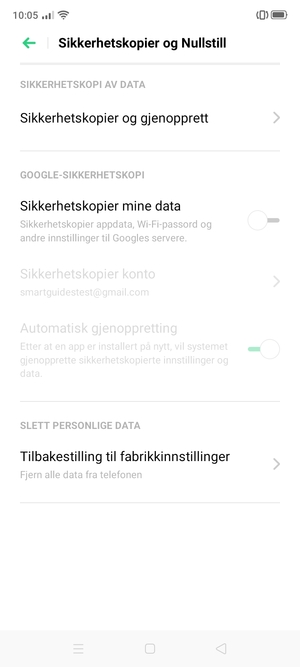 Slå på Sikkerhetskopier mine data