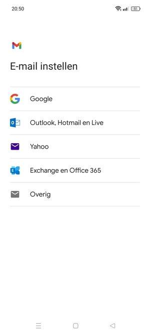 Selecteer Outlook, Hotmail en Live