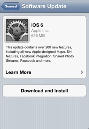 If your iPhone is not up to date, select Download and Install
