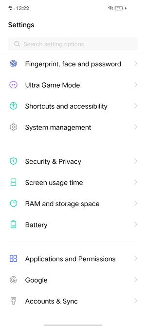 To activate your screen lock, go to the Settings menu and select Fingerprint, face and password