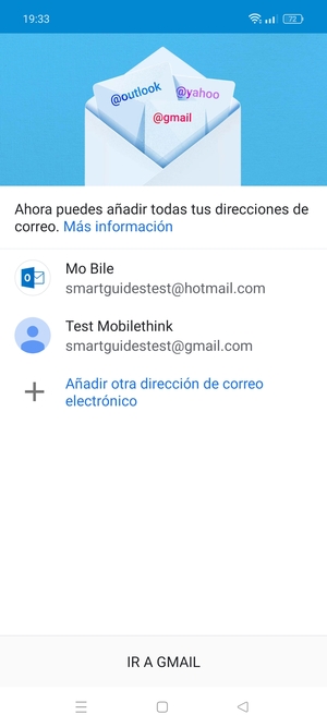 Seleccione IR A GMAIL