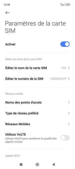 Sélectionnez Réseaux Mobiles